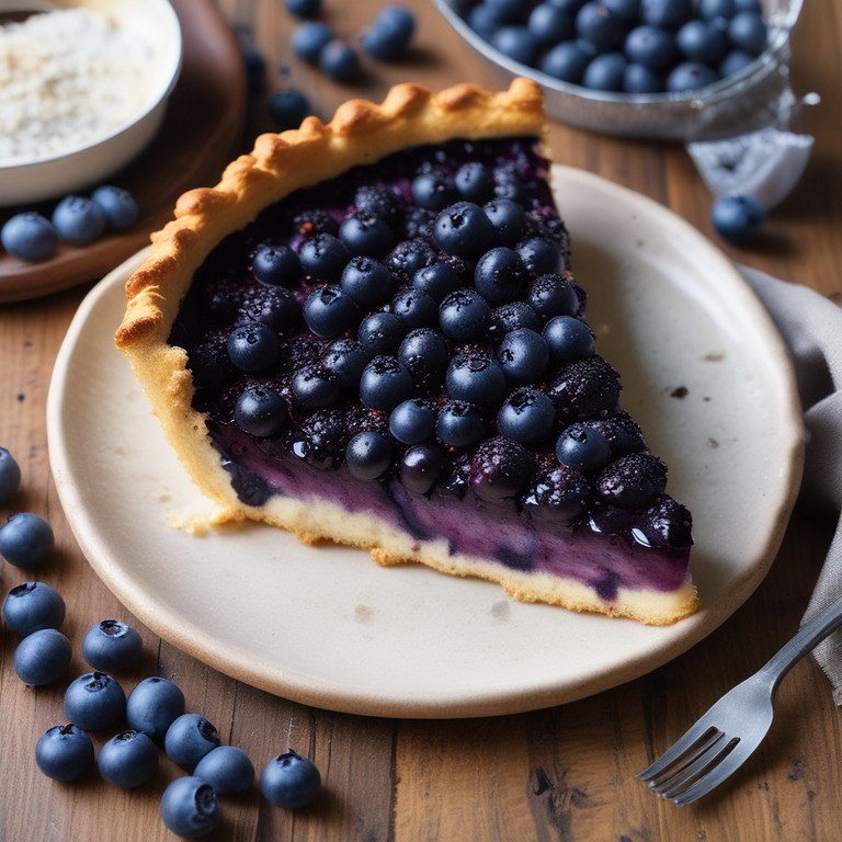 Delicious Wild Blueberry Tart with a Buttery Crust