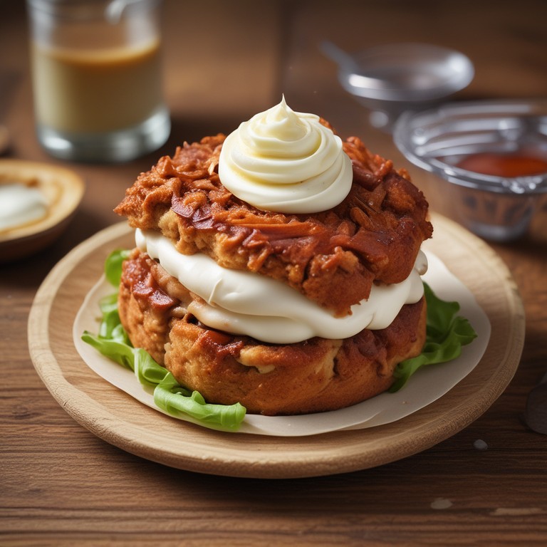 Bolo de Café com Cobertura de Maionese e Molho Barbecue