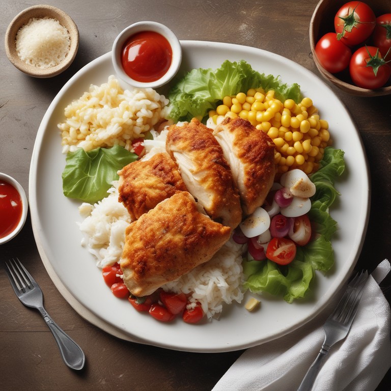 Frango à Parmegiana com Arroz e Salada Fresca
