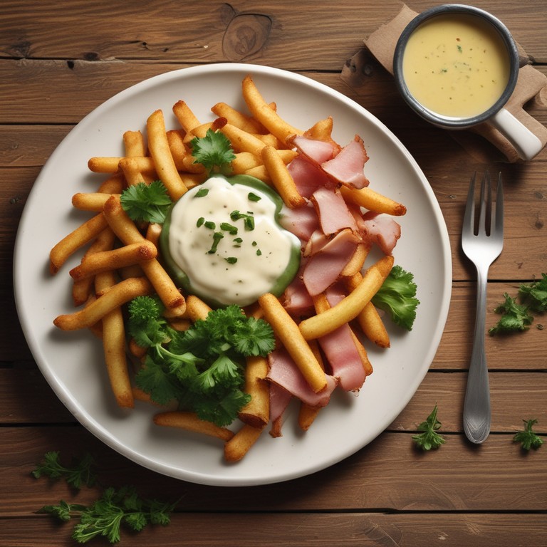 Crispy Dutch Beenham Friet with Herb Sauce