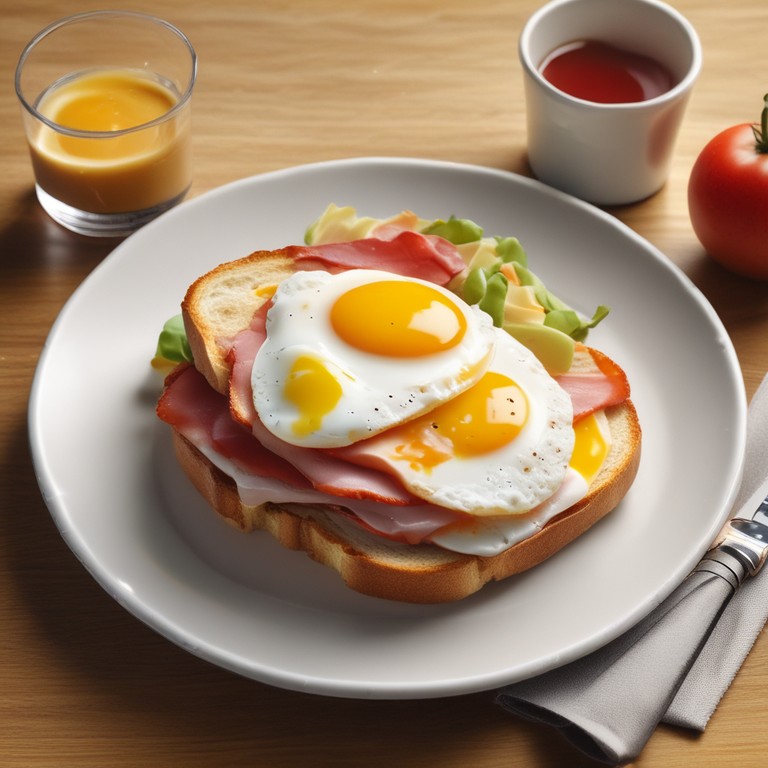 Cheesy Ham and Egg Breakfast Sandwich