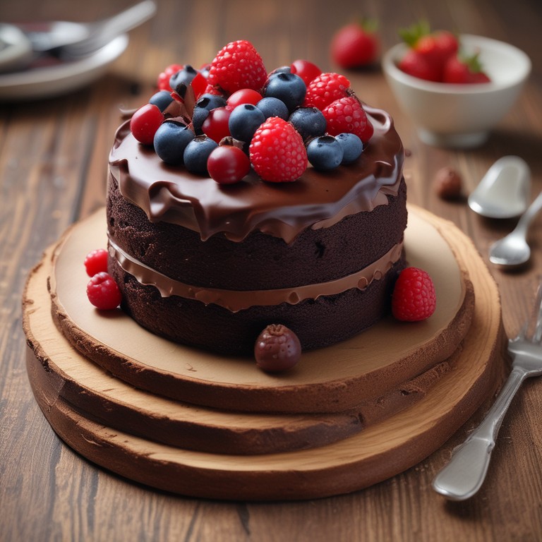 Delicioso Bolo de Chocolate com Cobertura de Ganache