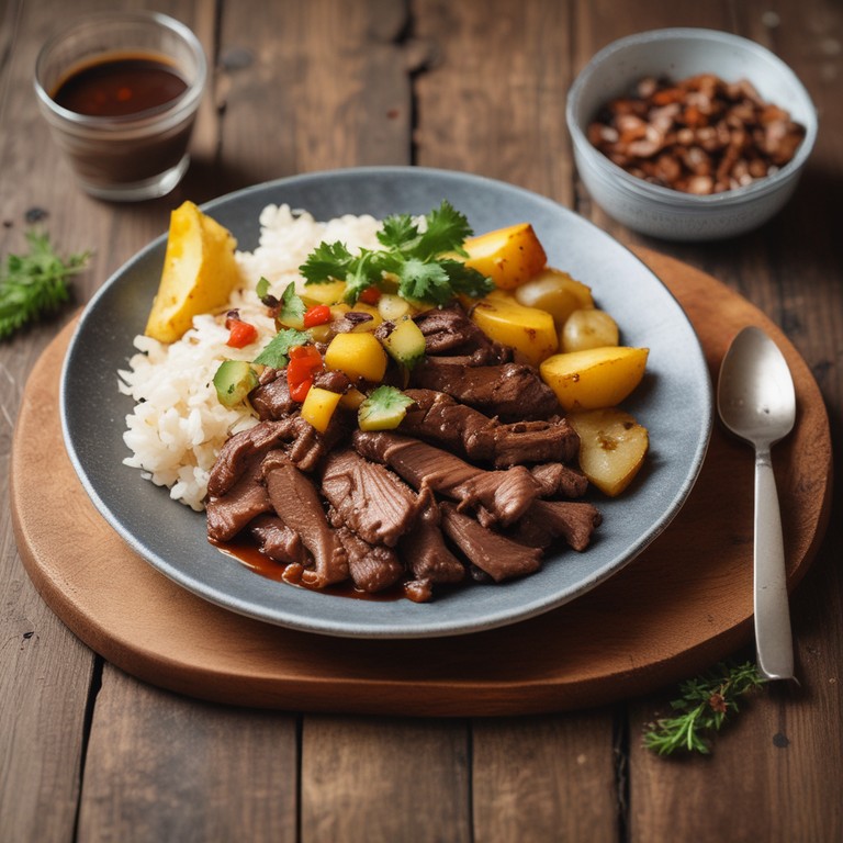 Carne Asada con Piña y Salsa de Hongo Ostra