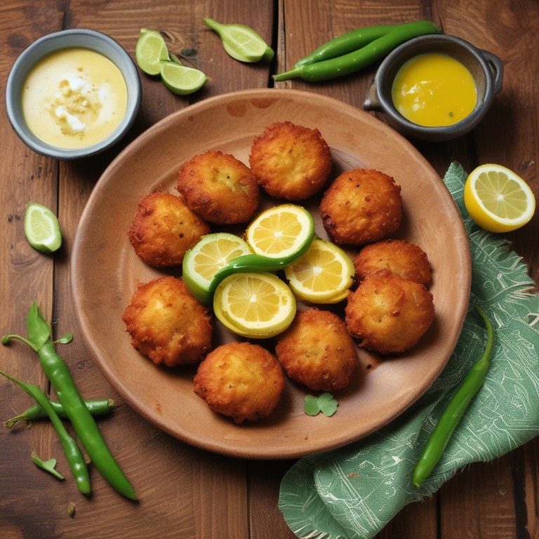 Spicy Besan and Egg Fritters with Tangy Lemon Sauce