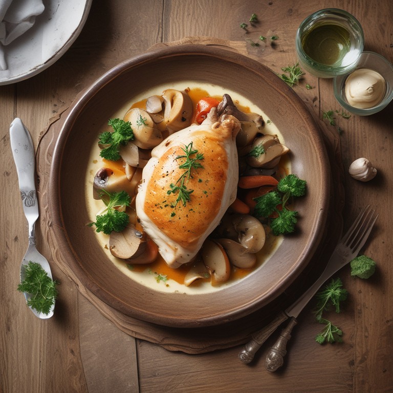 Poitrine de Poulet à la Crème Végétale et Champignons