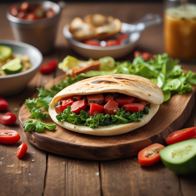 Pita met Chorizo en Spinazie