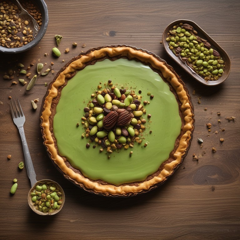 Tarta de Pistacho con Crema de Chocolate