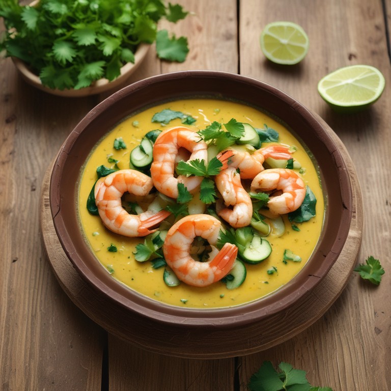 Crevettes à la Crème de Curry et Courgettes