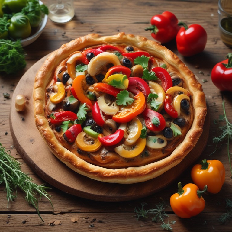 Tarte de Pimento e Cogumelos com Massa Folhada