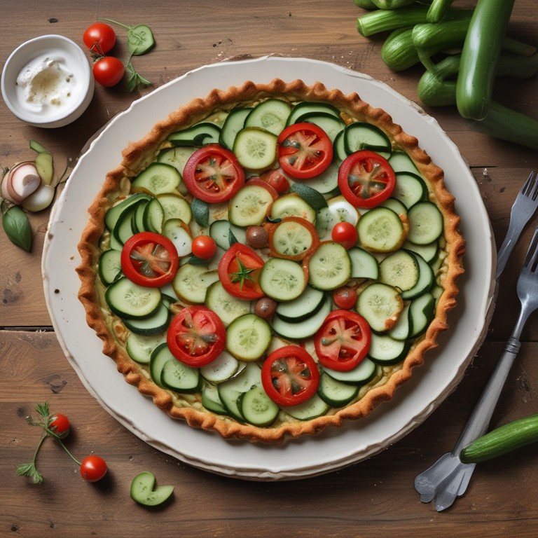 Tarte aux Légumes d'Été avec Crème Fraîche