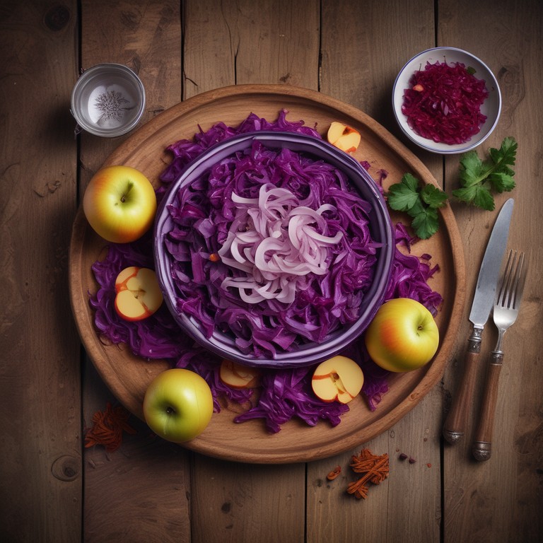 Traditionelles Rotkraut mit Äpfeln und Gewürzen