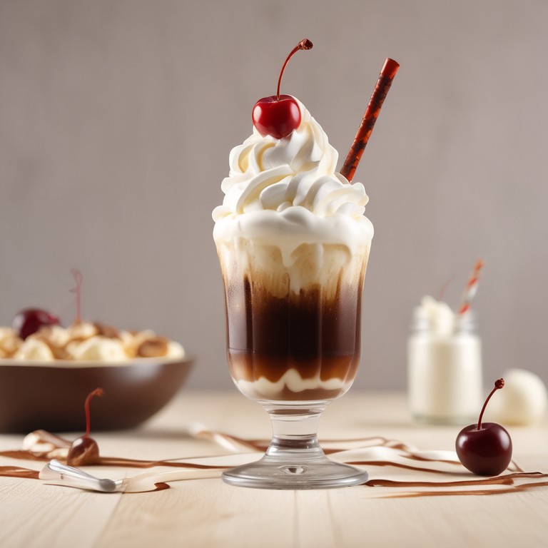 Classic Root Beer Float with Creamy Vanilla Ice Cream