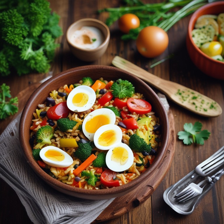Riz Méditerranéen aux Légumes et Œufs