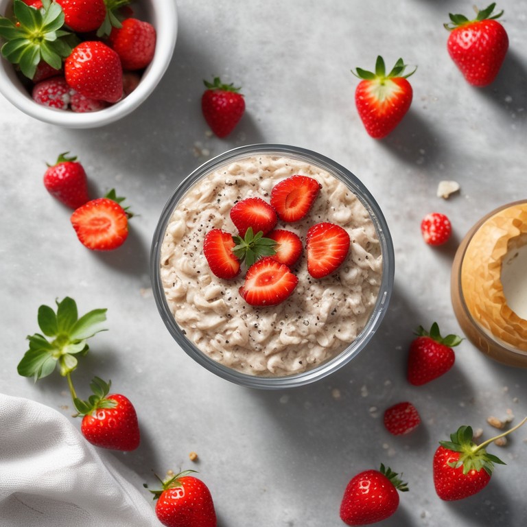 Eiwitrijke Overnight Oats met Aardbeien