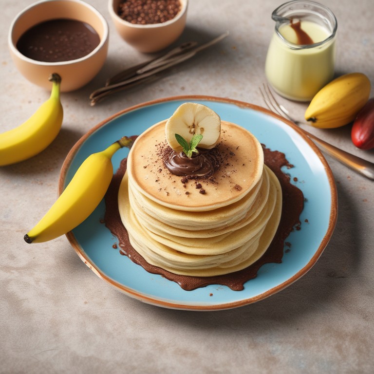 Panqueca de Banana com Chocolate e Tapioca