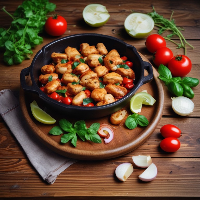 Savory Chicken Tomato Onion Skillet