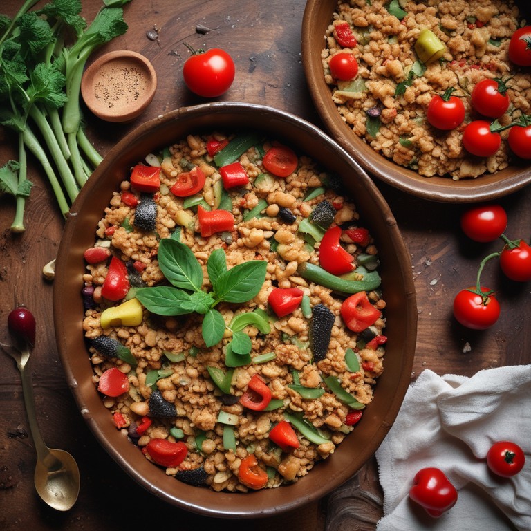 Crumble de Légumes d'Été avec Protéines Végétales