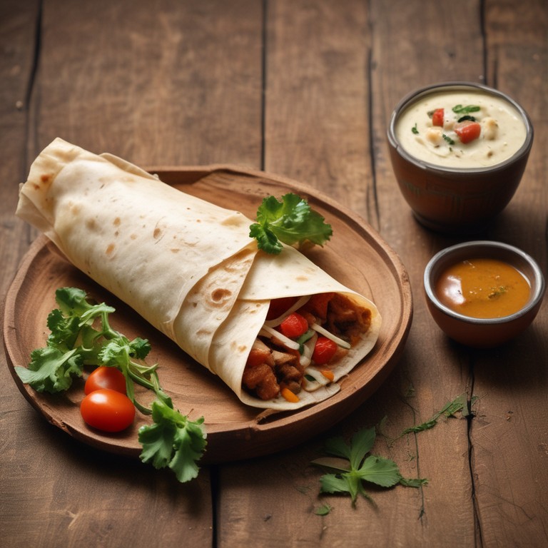 Spicy Shejwan Chapati Wrap with Mayonnaise