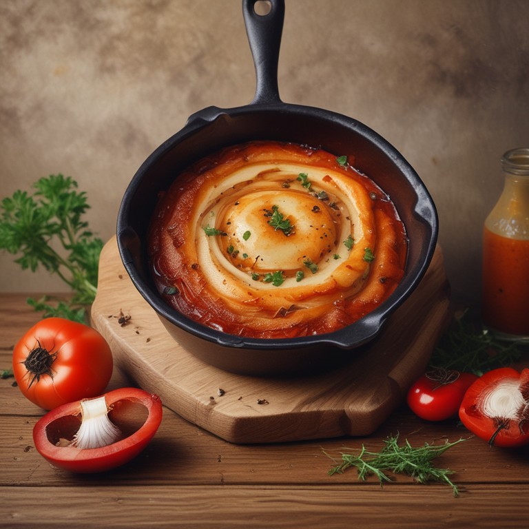 Geschmolzene Zwiebeln mit Paprika und Zucker
