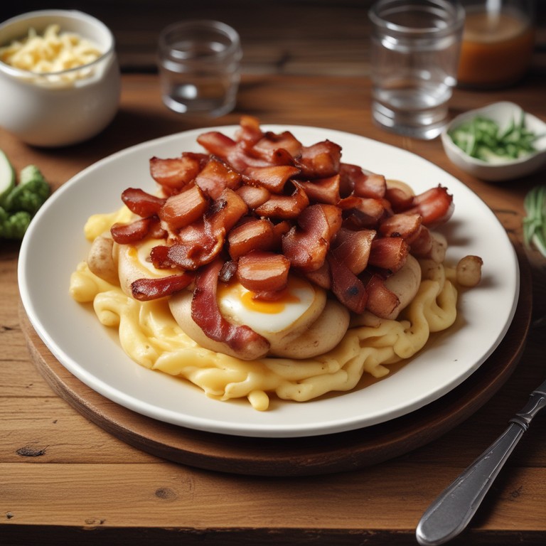 Patatas Congeladas con Bacon, Queso y Salchichas