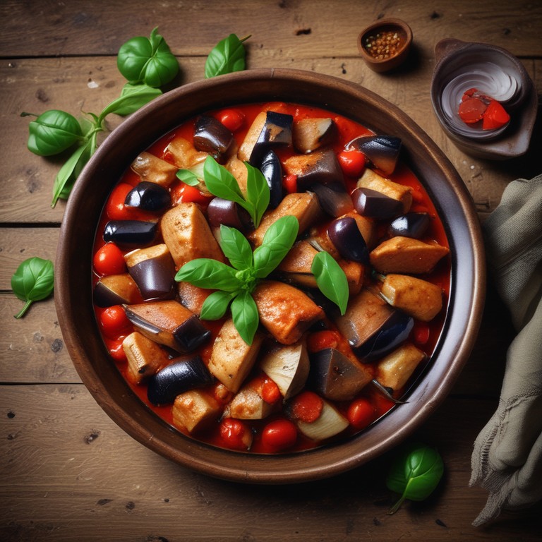 Aubergine Poulet Savoureux