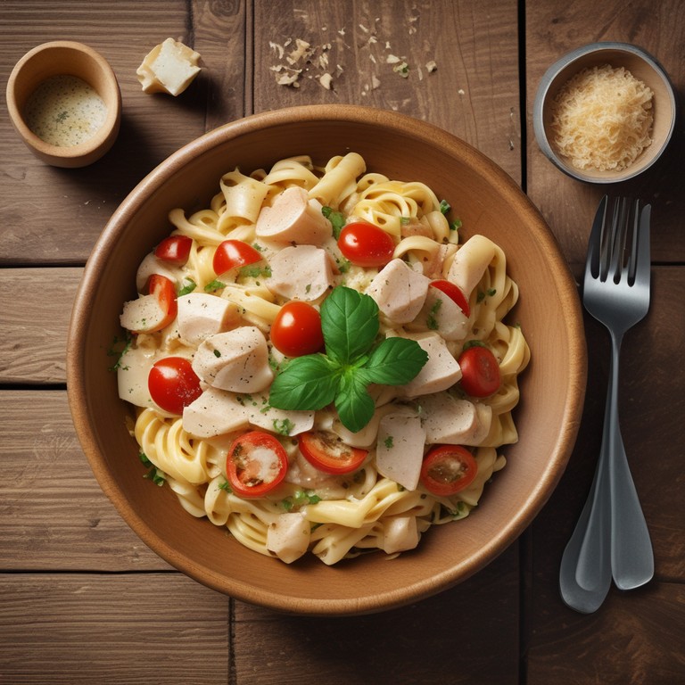 Massa de Frango Cremosa com Mostarda e Tomate