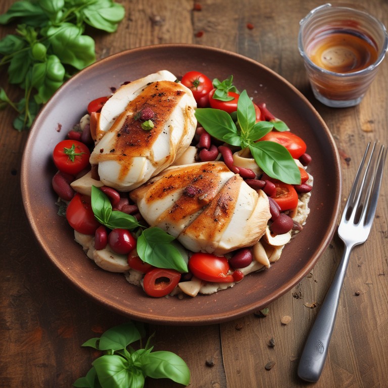 Savory Chicken Breast with Tomato and Kidney Bean Medley