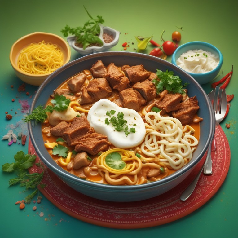 Curry de Cerdo con Fideos y Arroz