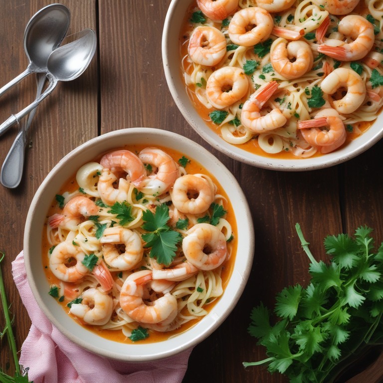 Garlic Butter Shrimp Pennoni with Parmesan