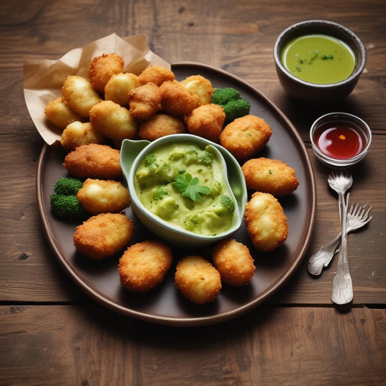 Kartoffel-Brokkoli-Nuggets mit knuspriger Panade