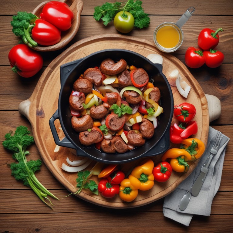 Bratwurst-Paprika-Pfanne mit Käse