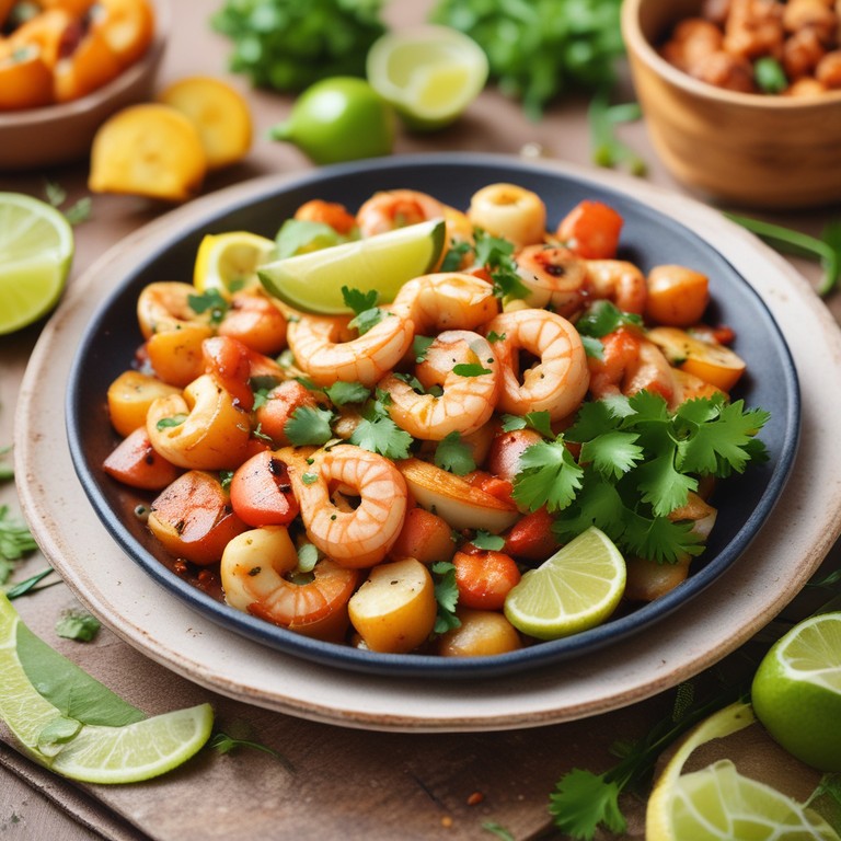 Camarones y Papas al Estilo Mexicano