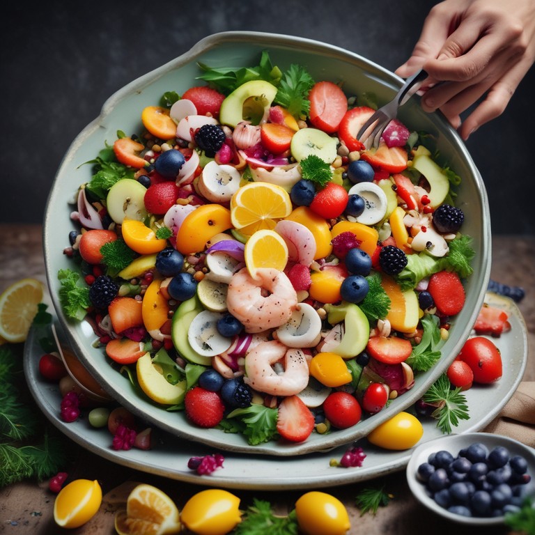 Ensalada Nutritiva de Semillas y Frutos del Mar