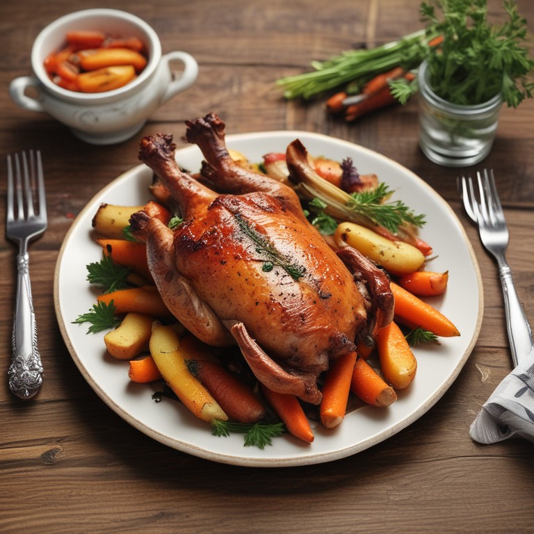 Запеченные индюшачьи крылья с овощами