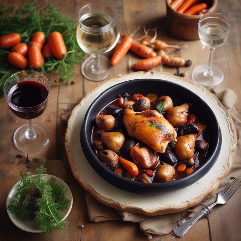 Coq au Vin: Pollo al Vino Tinto