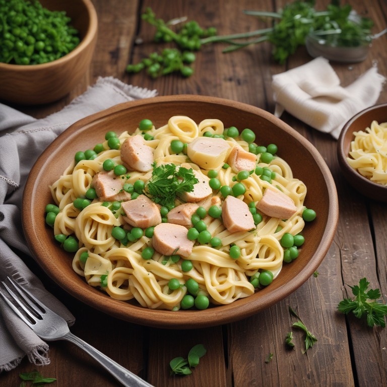 Dinde aux Pâtes et Petits Pois Savoureux