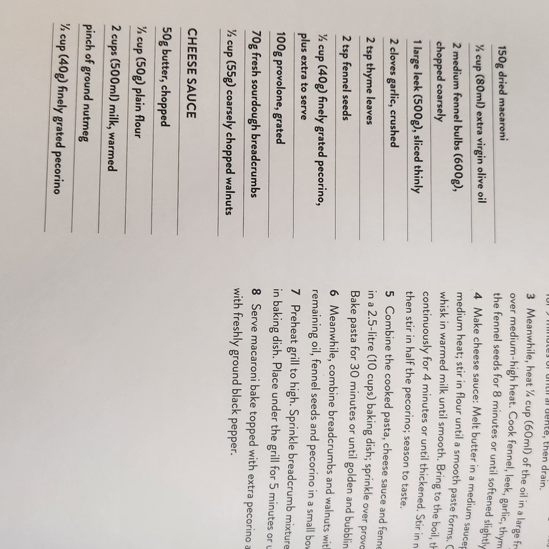 Macaroni & Fennel Bake