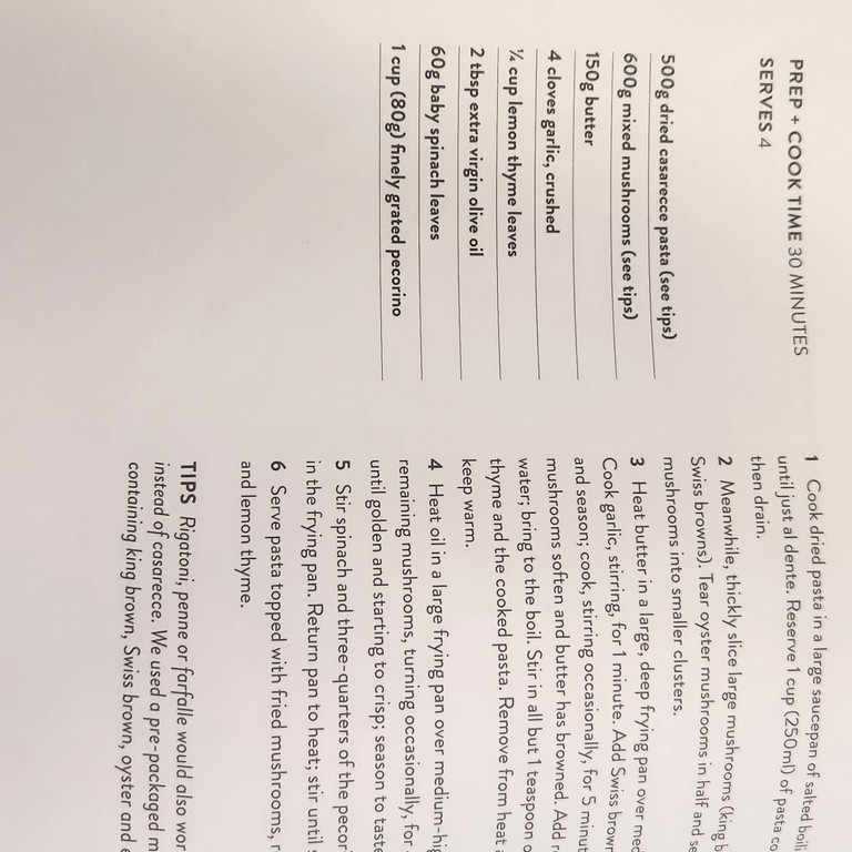 Mushroom & Burnt Butter Casarecce