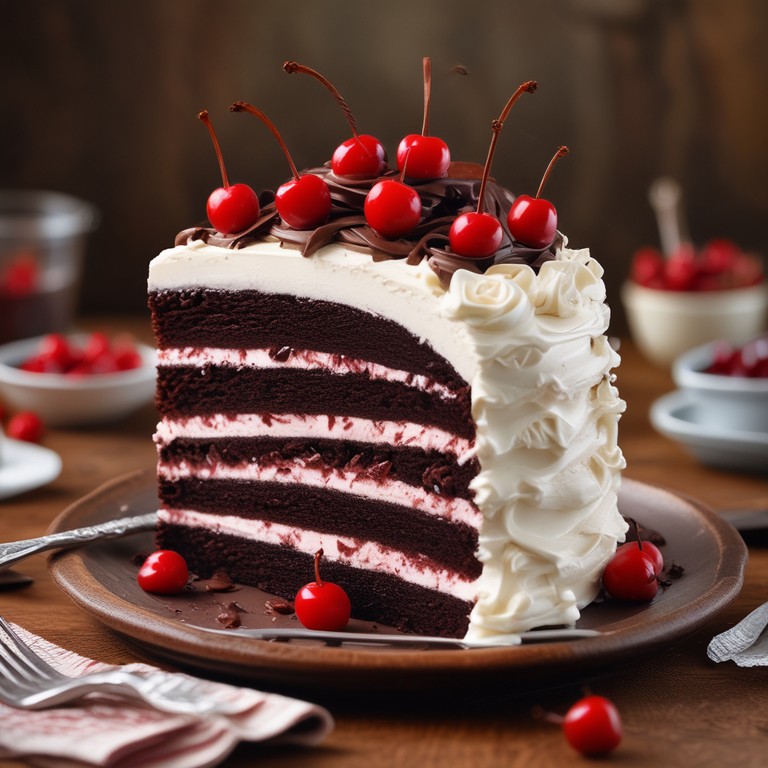Decadent Black Forest Cake with Rich Chocolate and Cherry Filling