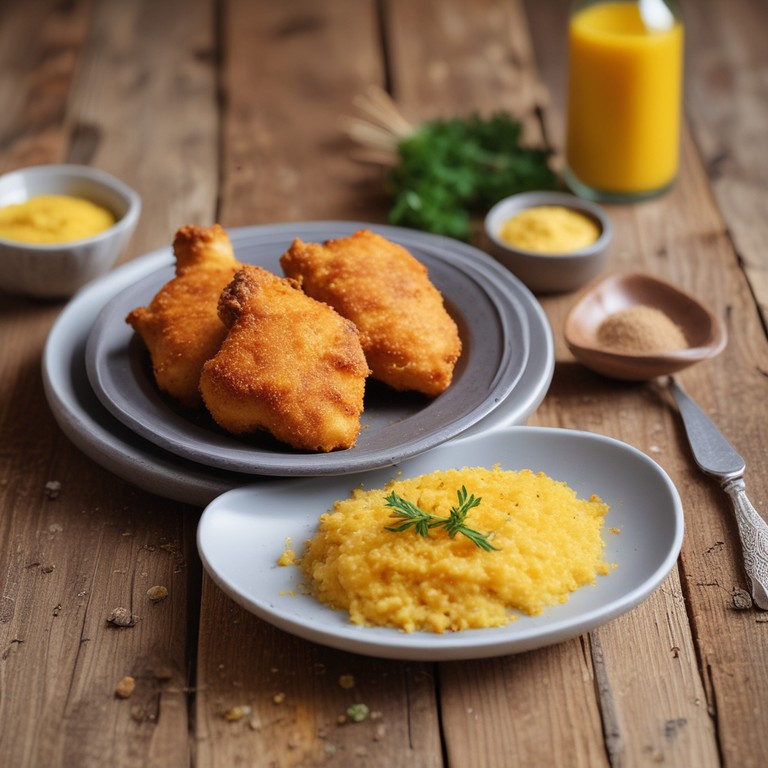 Cuisses de Poulet Panées à la Polenta Épicée au Four