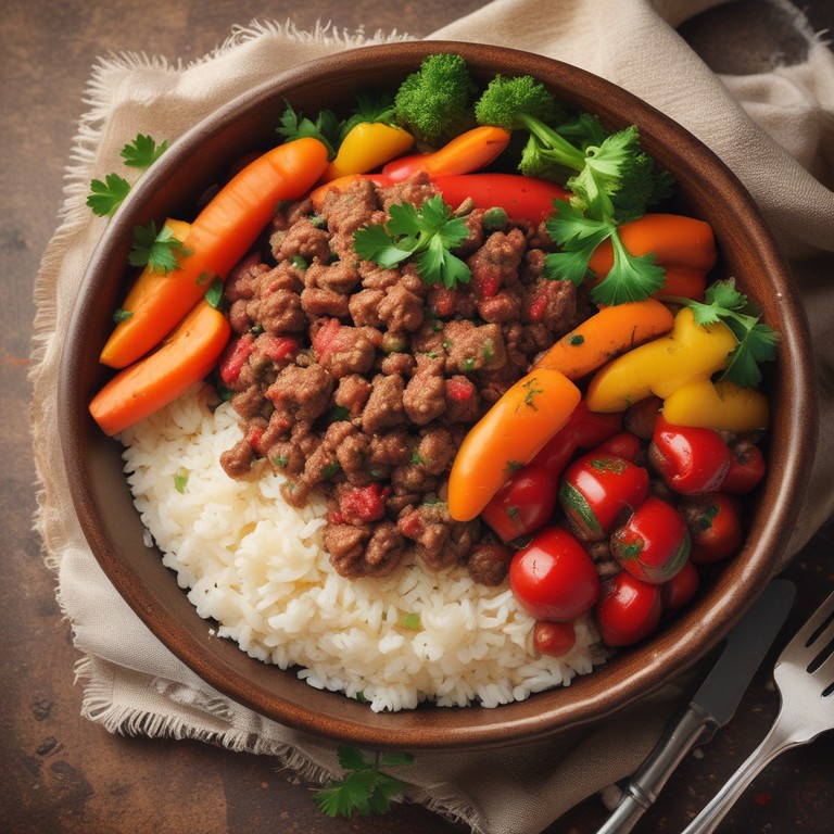 Carne Moída à Brasileira com Temperos e Legumes