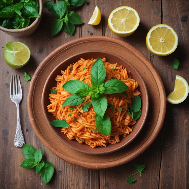 Zesty Basil Red Lentil Pasta