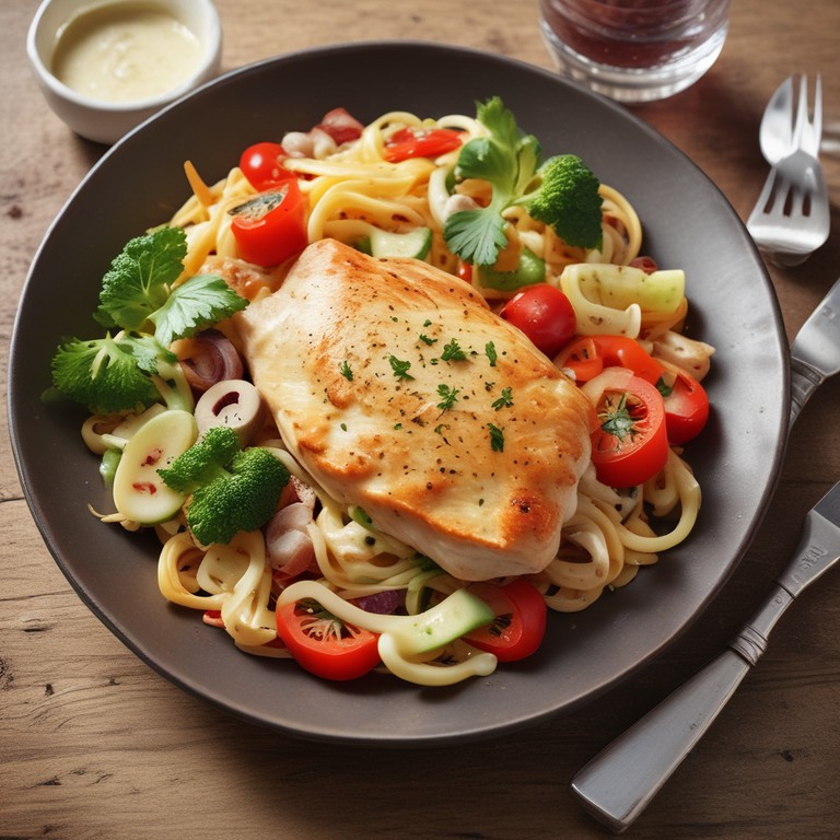 Kipfilet met Pasta en Groenten