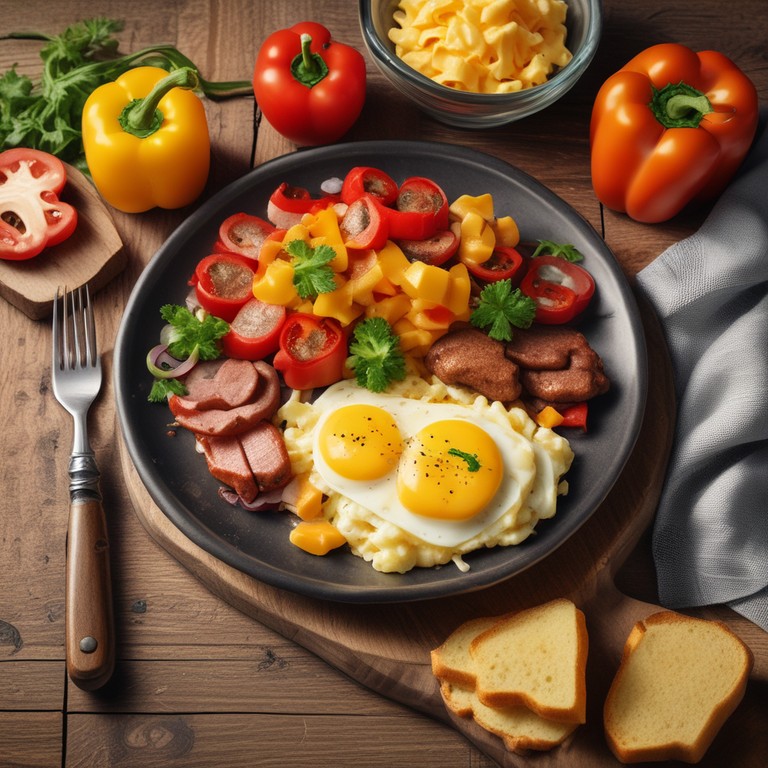 Salchichas con Queso y Huevos Revueltos