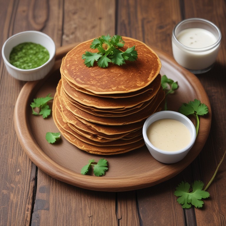 Ragi Flour Pancakes with Spiced Yogurt