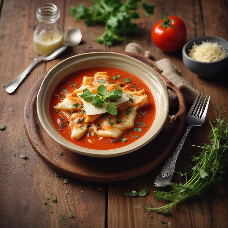 Maultaschen in Tomatensahnesauce
