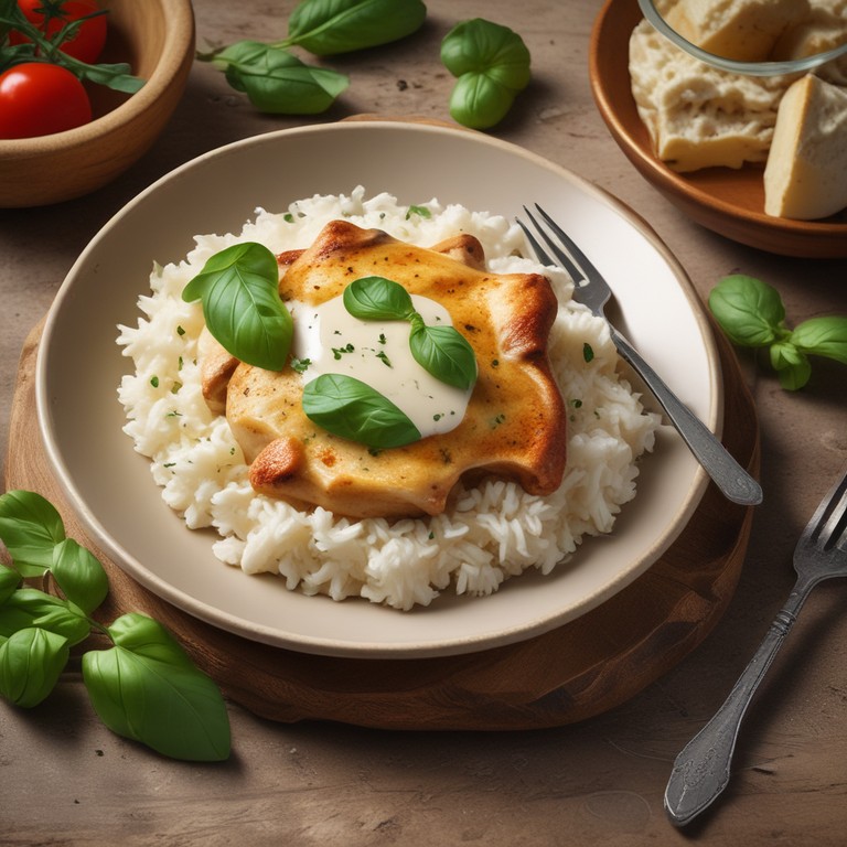 Frango Cremoso com Manjericão e Queijo