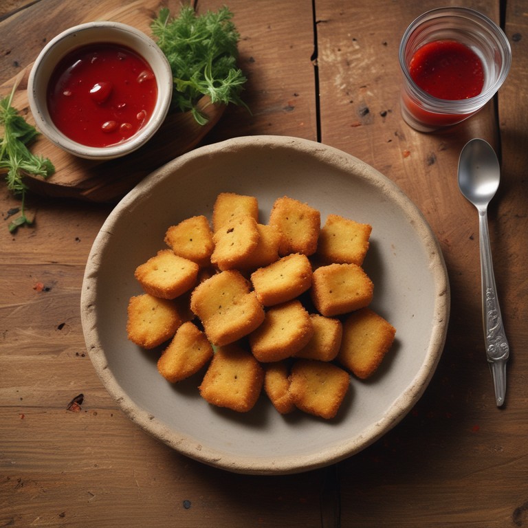 Crispy Spiced Potato Rusk Bites with Ketchup