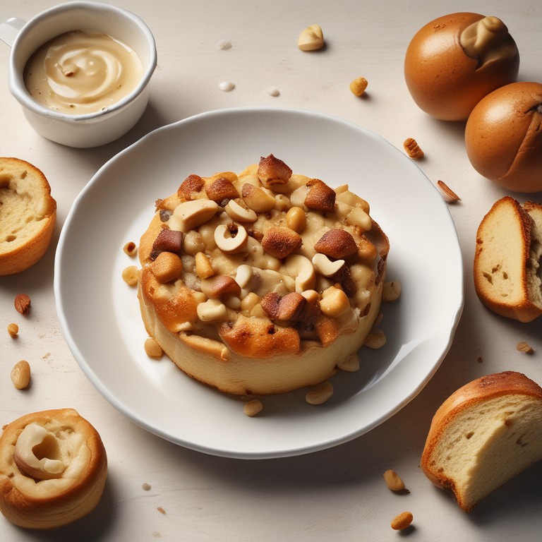 Creamy Cashew Nut Bread Pudding