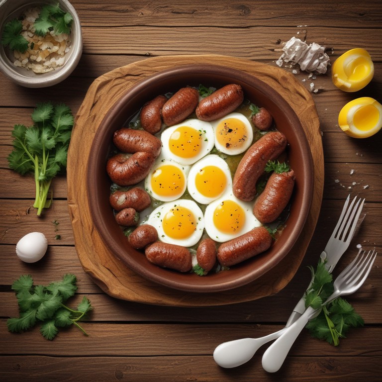 Salsicha com Carne Moída e Ovo Recheado